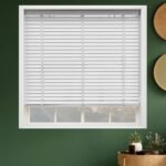 50mm Kurdelalı Ahşap Jaluzi Perde - Beyaz