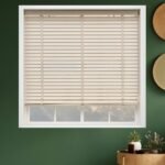 50mm Kurdelalı Ahşap Jaluzi Perde - Krem