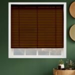 50mm Kurdelalı Ahşap Jaluzi Perde - Kahve